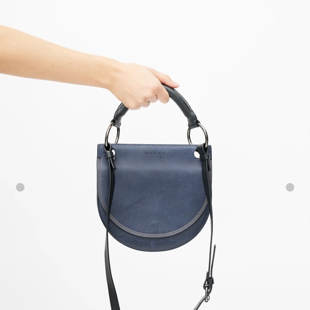 Marni Navy Blue Leather Handbag